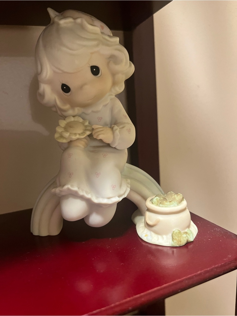 Precious Moments White Figurine Base with Printed Markings